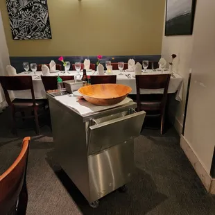 Salad table off to the side