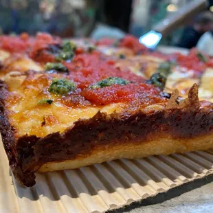 Close up of the pizza