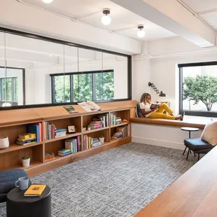 Our shared library features a growing collection of books, accessible to all of our tenants and members.
