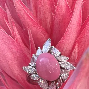 Rare conch pearl ring