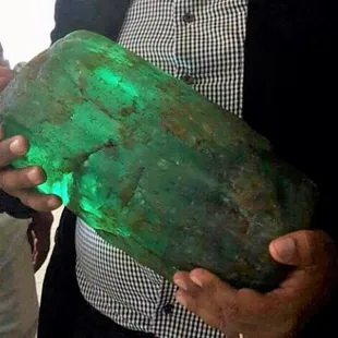 Rare Colombian rough emerald crystal