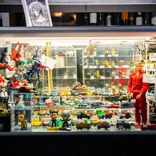 Josh consistently updates the collectible cases. Keep an eye out for rare cars, robots, action figures, star ships, and more!