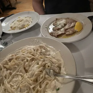 Chicken Alfredo and Paneed Veal