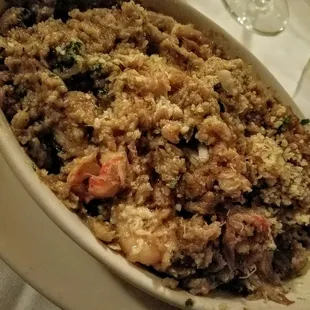 Eggplant casserole FULL of every seafood offered. My favorite thing on the menu.