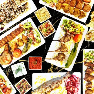 a spread of food