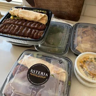 Beef Lule Plate, Chicken Lule Plate, Tabbouleh Salad, Hummus salad!!