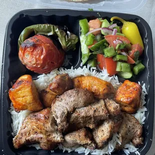 Chicken &amp; Pork Kabob Plate