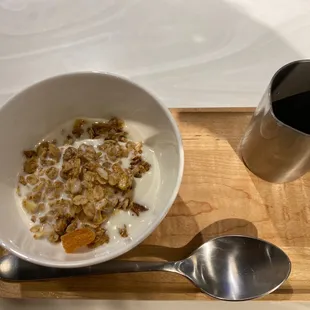 Apricot granola GF&amp; dairy free vegan with homemade almond milk.