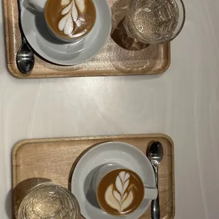 Espresso macchiato with homemade almond milk