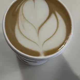 Espresso macchiato with homemade almond milk