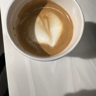 Cortada with homemade almond milk