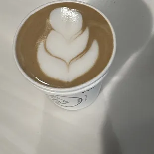 Espresso macchiato with homemade almond milk.