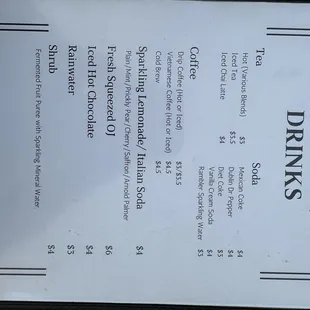 Drink Menu