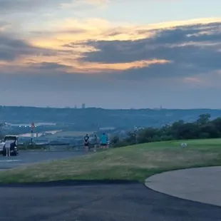 Itty-bitty city of Pittsburgh on the horizon.