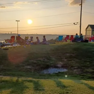 Anxiously awaiting sunset and the  fireworks to begin.