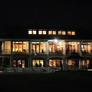Back of the clubhouse at night - gorgeous all lit up!