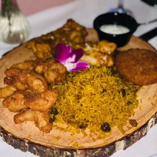 Seafood platter South African rice yum