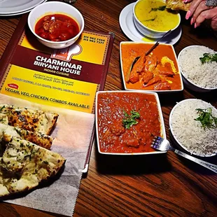 arious dishes of food