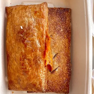 2024 pi day pop up at telescope coffee, sf: Spiced Apple Hand Pie and Leek, Cheddar and Paprika Hand Pie (03/2024)