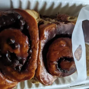 Chocolate and coffee cinnamon rolls