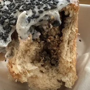 Inside shot of cinnamon roll