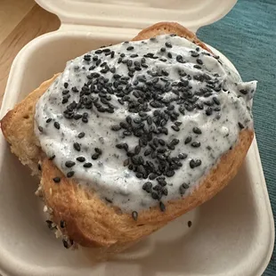 Black sesame cinnamon roll
