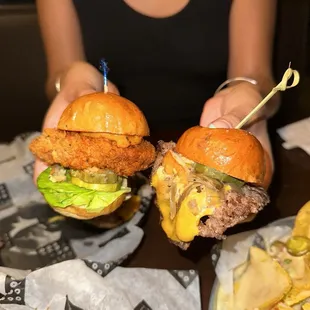Asteroid Chicken Slider &amp; Apollo Smashburger Slider
