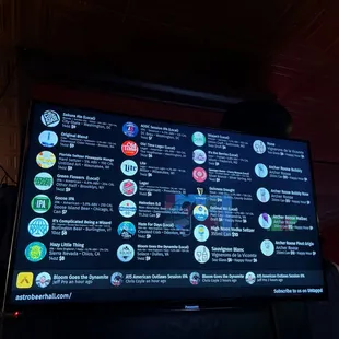 Beer list for the day.