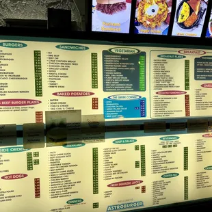Drive-thru menu