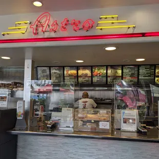 the inside of a restaurant