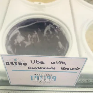 Ube with Homemade brownie ice cream - yes tastes pretty good!