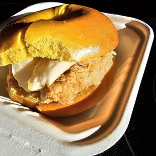 Eggstra Bagel sandwich
