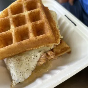 a waffle sandwich