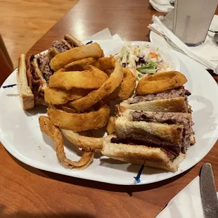 a plate with a sandwich and french fries