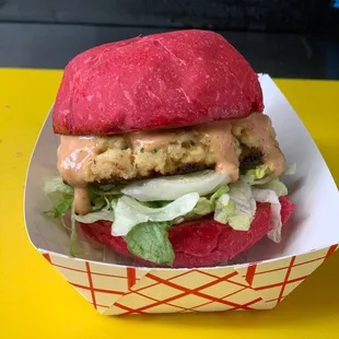 Crater slider Fresh wild caught super limb crab cake, lettuce, and our famous Astro sauce.