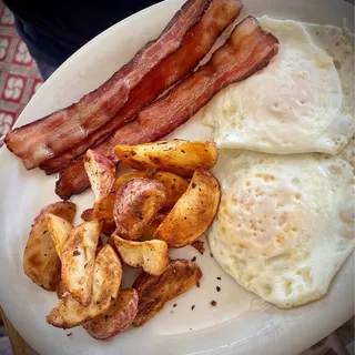 2 Eggs with Meat and Toast