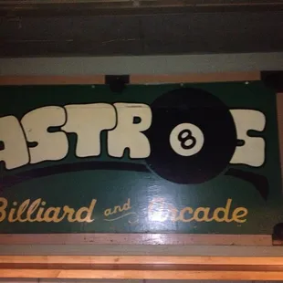 Original out door sign in front of Astros