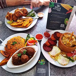 plates of food on a table