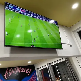 Large TV for watching soccer games