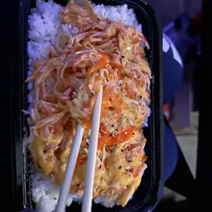 Spicy crabstick riceplate