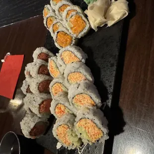 Spicy combo roll. Yes all three included.