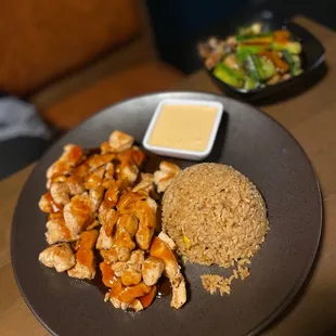 Teriyaki chicken from the hibachi grill