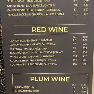 Drink Menu