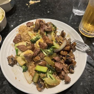 Filet and shrimp hibachi