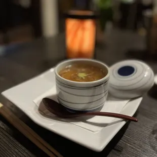 Kaiseki - egg custard soup with snow crab