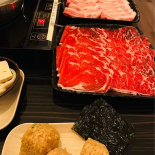 a variety of food items