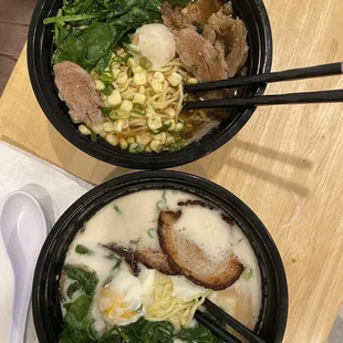 Above: Duck Ramen Below: Tonkotsu Ramen