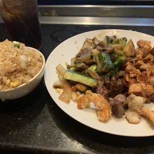 Combination steak and chicken