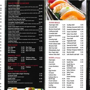 updated menu