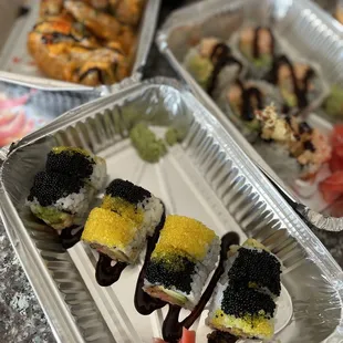 a variety of sushi